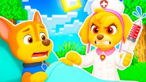 БЕЗУМНАЯ СКАЙ ВРАЧ ЛЕЧИТ ГОНЩИКА ЩЕНЯЧИЙ ПАТРУЛЬ в МАЙНКРАФТ