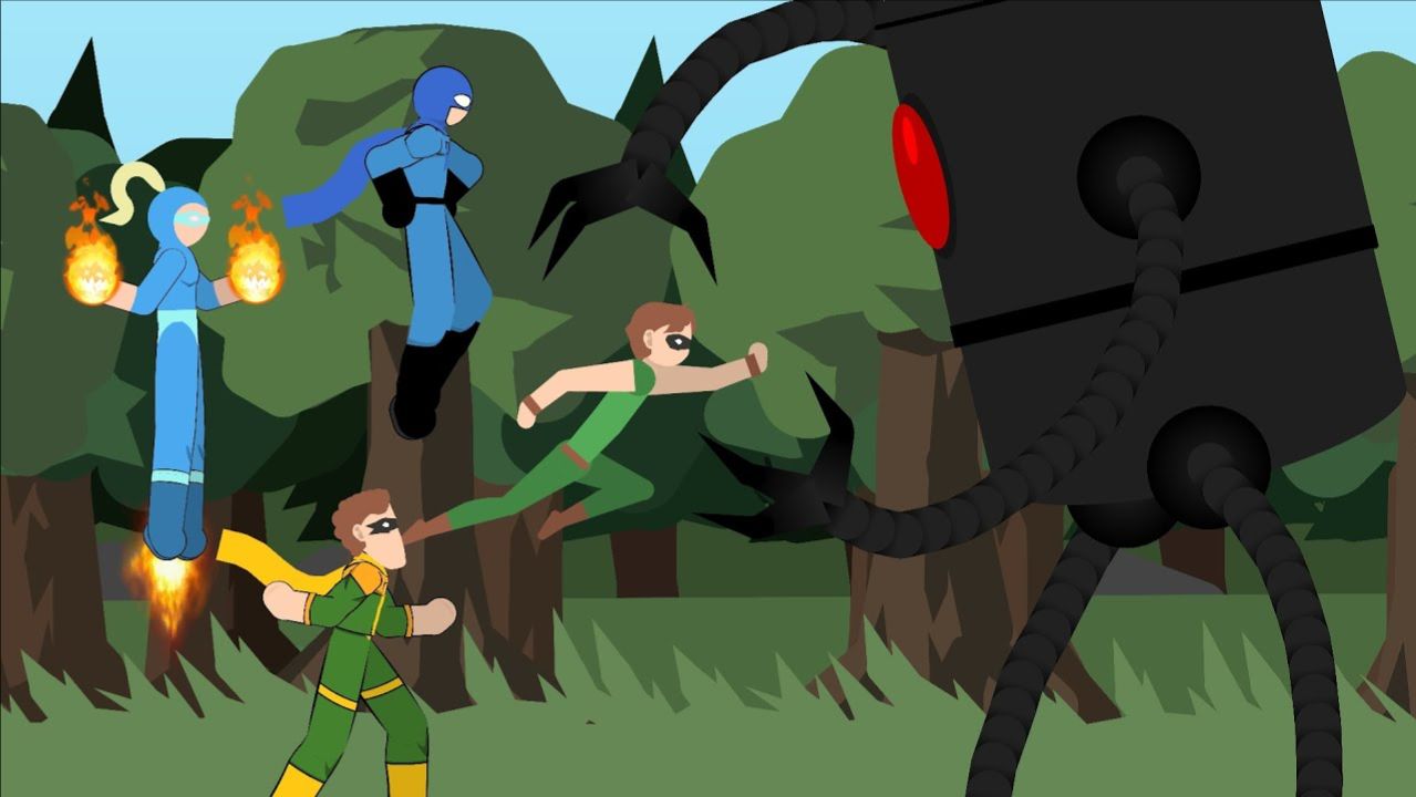 Омнидроид V.X 2 против Суперов (Суперсемейка) | Stick Nodes