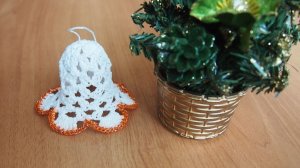 Новогодние игрушки крючком. Колокольчик крючком Crocheted Christmas toys Урок 172