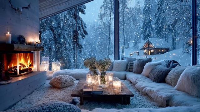 Спокойная Красивая Музыка🎶Уют И Тепло У Камина~Зимняя Атмосфера смотреть онлайн