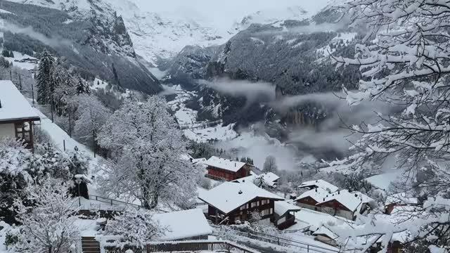 🇨🇭 Сельская местность Швейцарии во время сильного снегопада - прогулка по самым красивым деревням! смотреть онлайн