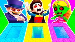 ВЫБЕРИ ПРАВИЛЬНУЮ ЯМУ МОНСТРОВ ПОРТАЛ ЩЕНЯЧИЙ ПАТРУЛЬ EXE в МАЙНКРАФТ ЗОМБАК ХАМДИНГЕР КЕЙТИ РАЙДЕР