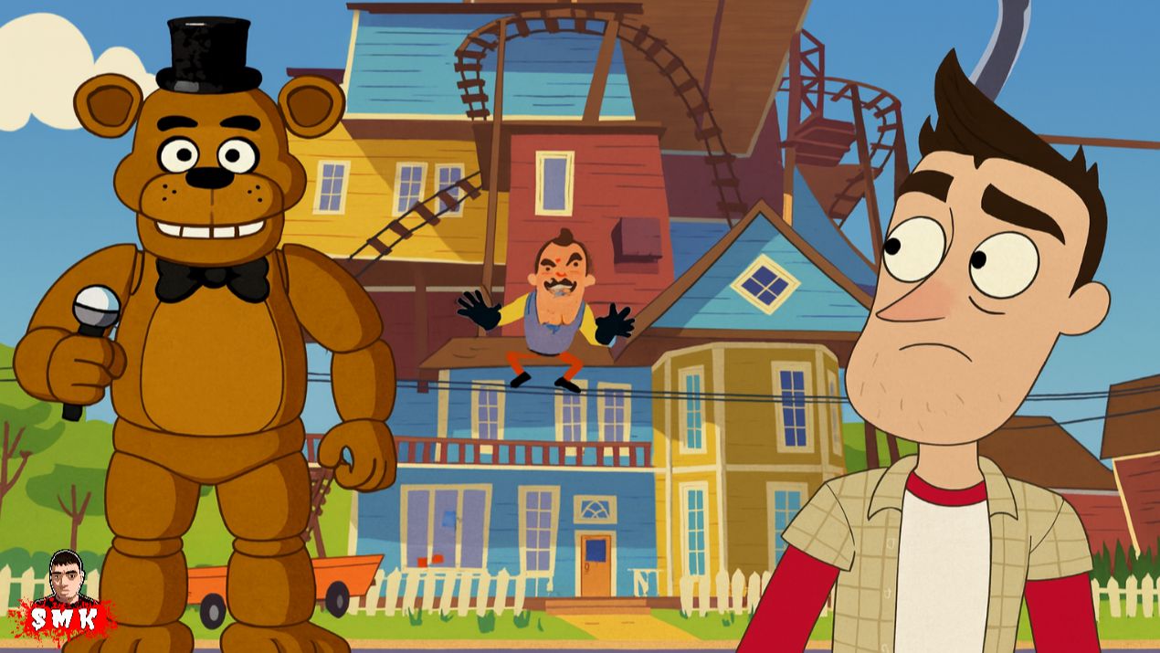 ШОУ ПРИВЕТ СОСЕД!ФРЕДБЕР ИЗ ФНАФ УБИЛ ВАСИЛИЧА?ИГРА HELLO NEIGHBOR ПРОХОЖДЕНИЕ МОД FREDBEAR RUNAWAY!