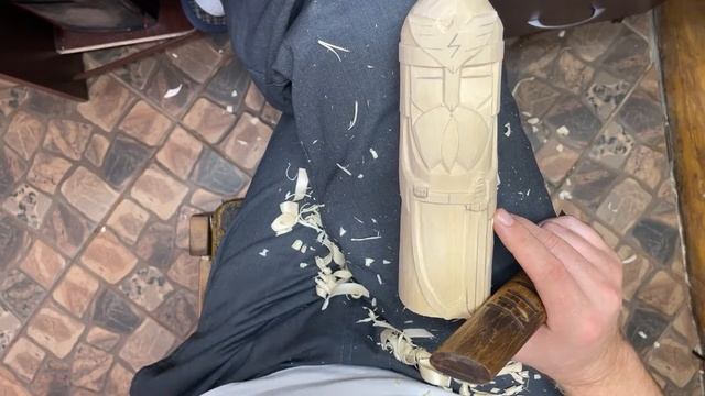 Делаю Кумир Славянского Бога Перуна , резьба по дереву. смотреть онлайн