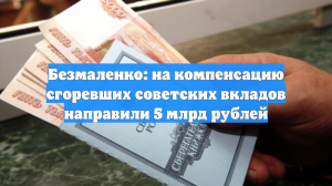 Безмаленко: на компенсацию сгоревших советских вкладов направили 5 млрд рублей