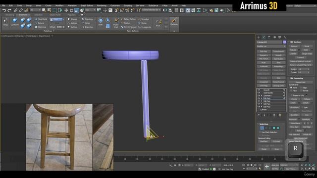 1 - Wooden Stool - Modeling смотреть онлайн