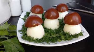 Грибочки из яиц Вкусная и оригинальная закуска на праздничный стол Фаршированные яйца
