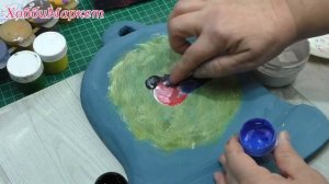 Панно колокольчик. Рисуем снегиря пальчиками. ХоббиМаркет