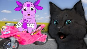 ЛУНТИК НА МОТОЦИКЛЕ И ГОВОРЯЩИЙ СУПЕР КОТ (мультик ИГРА для ДЕТЕЙ) #03
