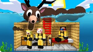 🐉ОБУСТРОИЛИ ПОДВОДНЫЙ БУНКЕР от ГОЛОДНОГО ОЛЕНЯ ЧЕРВЯ в МАЙНКРАФТ! НУБИК