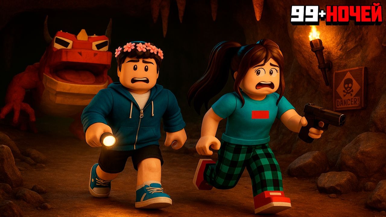 99 НОЧЕЙ с ФЛАСКОЙ в ПЕЩЕРЕ ЛЯГУШЕК в РОБЛОКС! смотреть онлайн