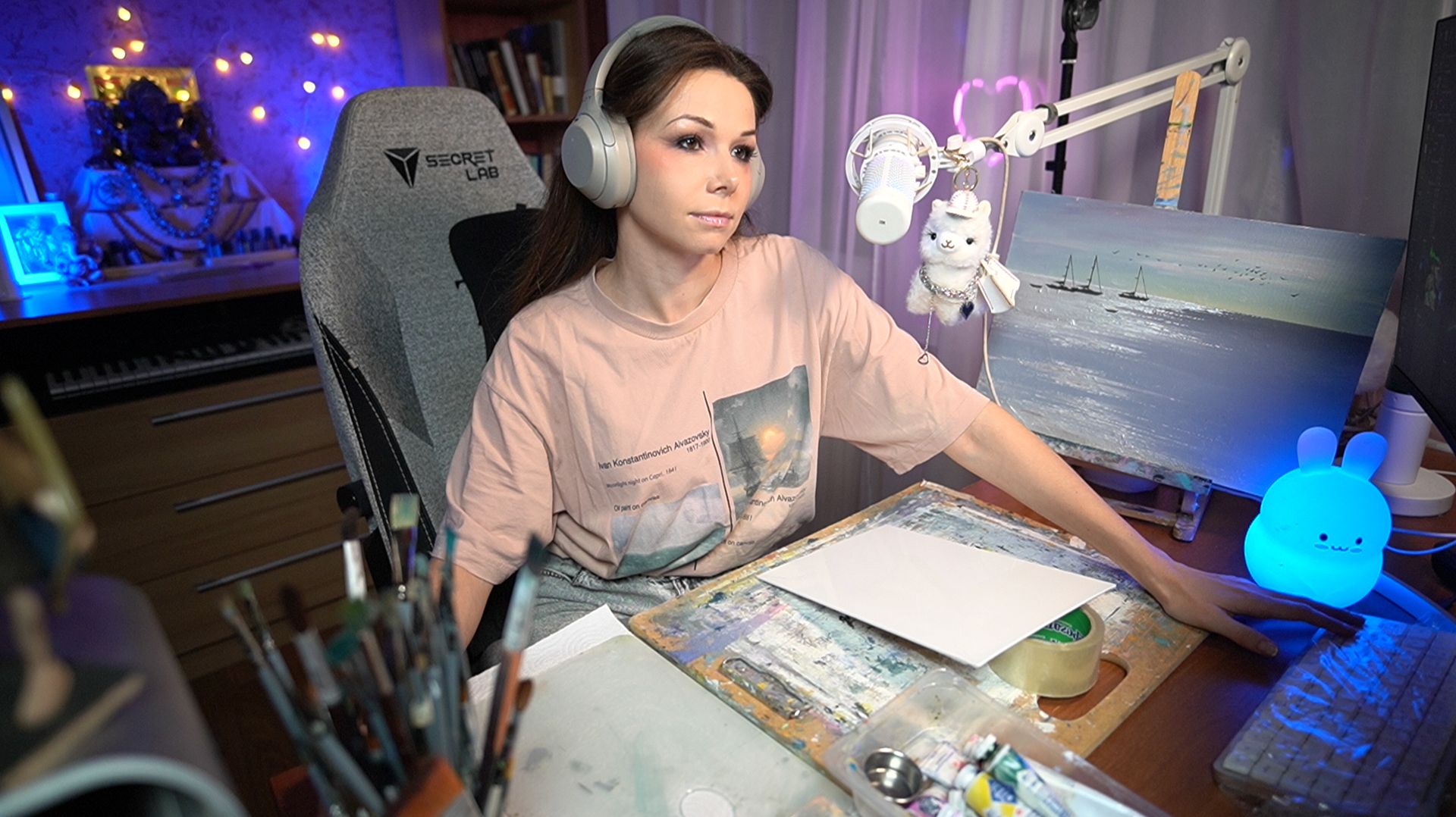 🎨КАРТИНА МАСЛОМ НА СТРИМЕ #ламповыйстрим #девушкастримит #живопись #картина #рисование смотреть онлайн