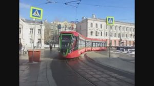 Поездка на Новогоднем "Вязаном" трамвае 71-931М «Витязь-М» по маршруту А (20.02.2024). №31202