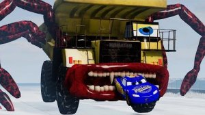 Эпический побег из Зомби, Пожирателя Молний Маккуина и Пожирателя Грузовиков_BeamNG.Drive