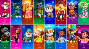 Мультики для Детей Щенячий Патруль Tiles Hop - МАРШАЛЛ, РОККИ, СКАЙ, АПОЛЛО, РАЙДЕР, ЗУМА