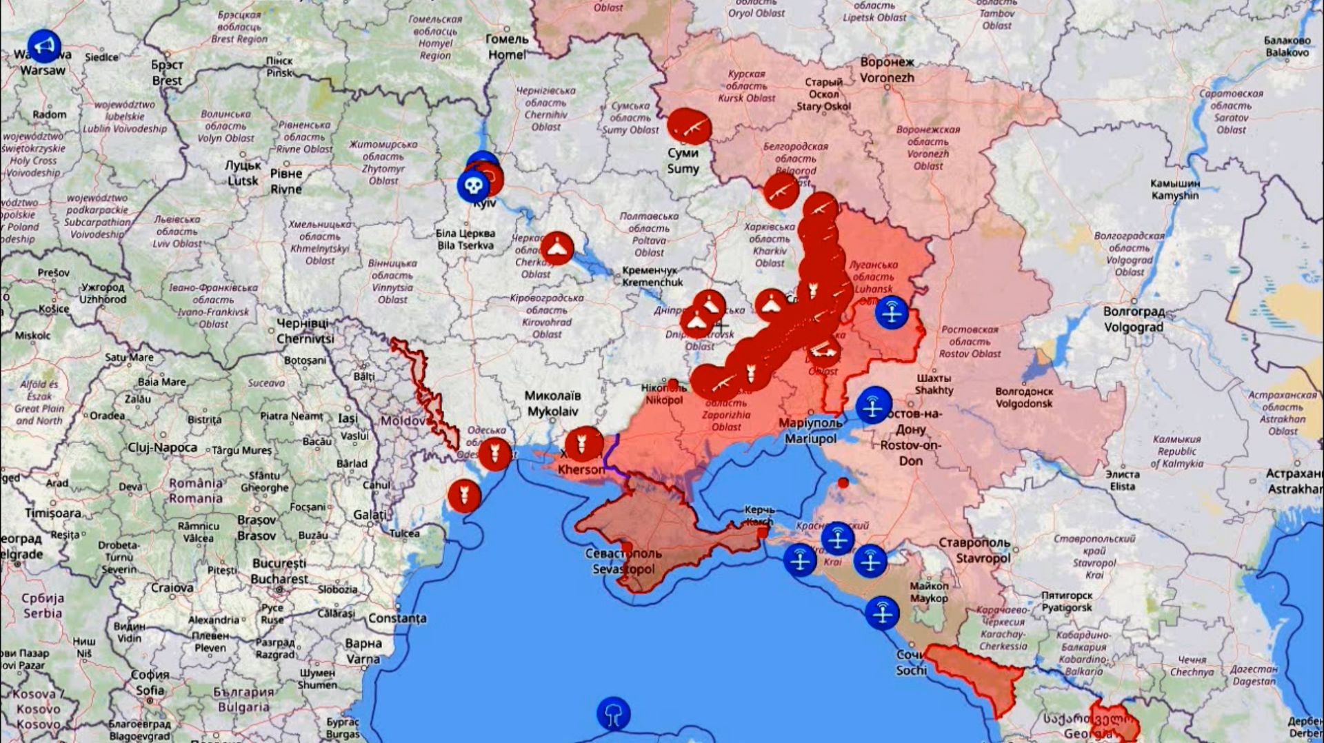 Карта боевых действий. Удары по тылам с обеих сторон смотреть онлайн