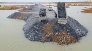 Строительство, засыпка дороги на озере , очередной обзор