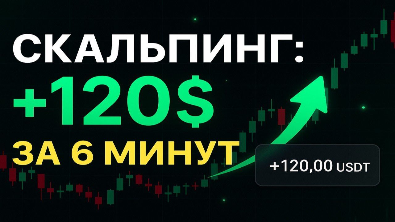 Моя стратегия Скальпинга: +120$ за 6 минут на Криптовалюте!