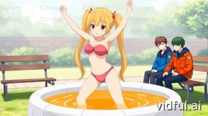 Купание блондинки