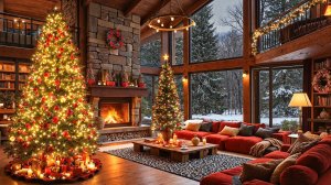 Рождественский уют у камина 🎄🔥 Тёплая зимняя гостиная с новогодней атмосферой ❄️✨