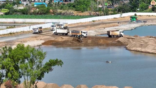 Строительство, высотный обзор, засыпка смотреть онлайн