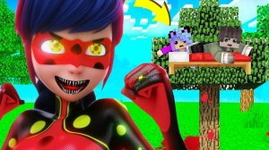 МЫ СПРЯТАЛИСЬ ОТ ЗЛОЙ ЛЕДИ БАГ НА СЕКРЕТНОМ ДЕРЕВЕ В МАЙНКРАФТ