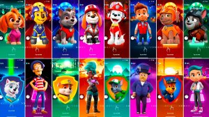 Мультики для Детей Щенячий Патруль Tiles Hop - СКАЙ, ГОНЩИК, МАРШАЛЛ, РАЙДЕР, ЗУМА