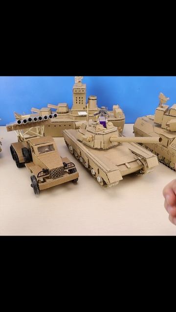 Поделки из картона ТАНК, КОРАБЛЬ, САМОЛЁТ.