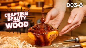 Необычная токарка по дереву для начинающих своими  руками Шкатулка Уроки токарки по дереву №003_8