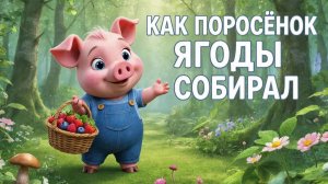 Мультик для детей. Как поросёнок ягоды собирал