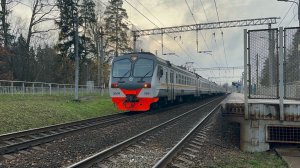 «Старый Демих ЦППК!» Электропоезд ЭД4М-0091 на ст.Бекасово-I и пл.Алабино, ноябрь 2025 года