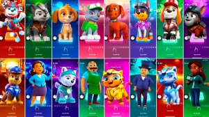 Мультики для Детей Щенячий Патруль Tiles Hop - МАРШАЛЛ, СКАЙ, РОККИ, ЗУМА