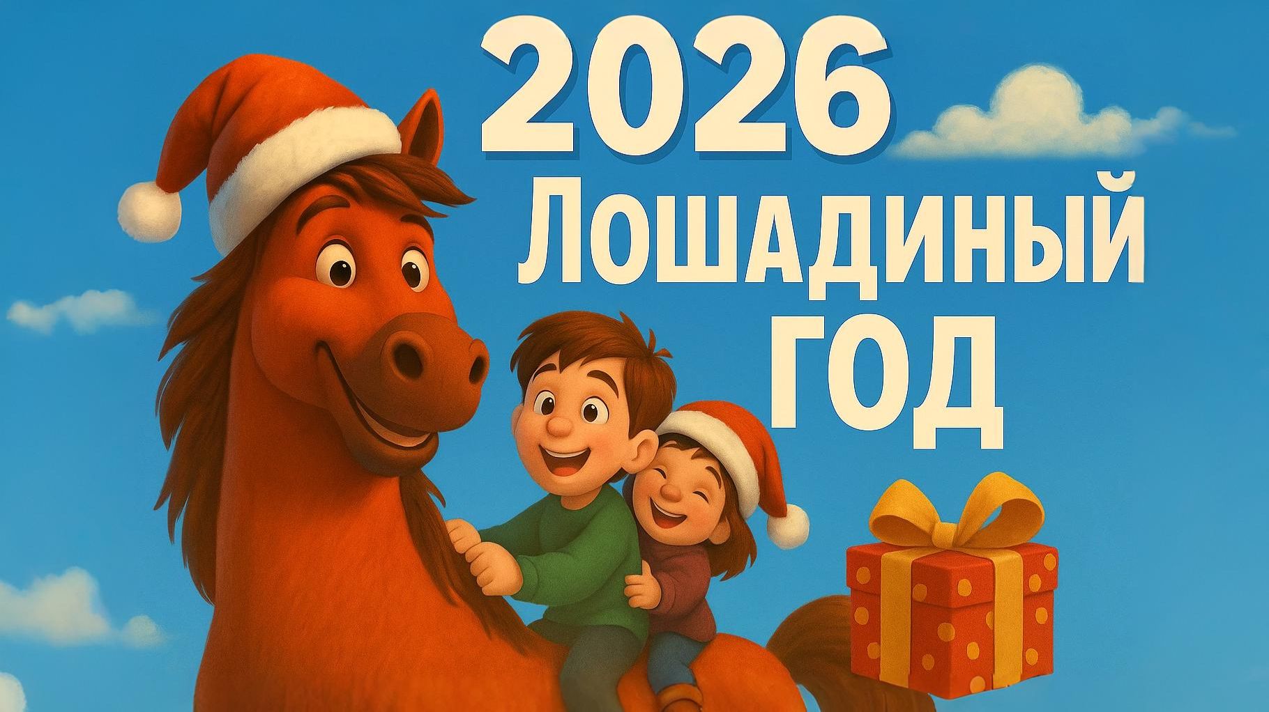 Новый год лошади 2026. Детская песенка про новый год, ёлу и деда мороза! смотреть онлайн