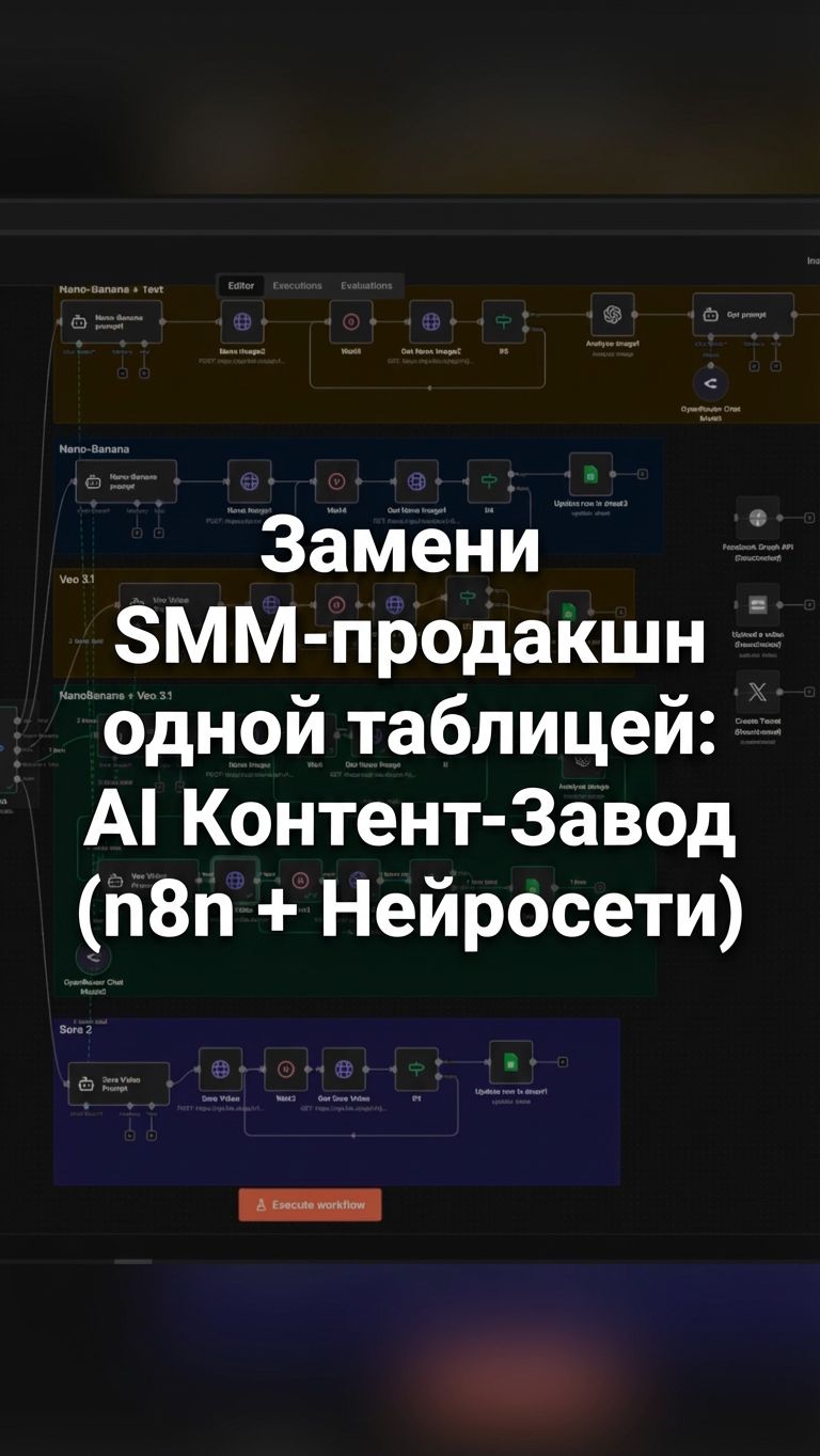 Замени SMM-продакшн одной таблицей: AI Контент-Завод (n8n + Нейросети)
