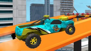 Мультики для мальчиков Гонки Трюки на машинах Race Off Blue Rollin