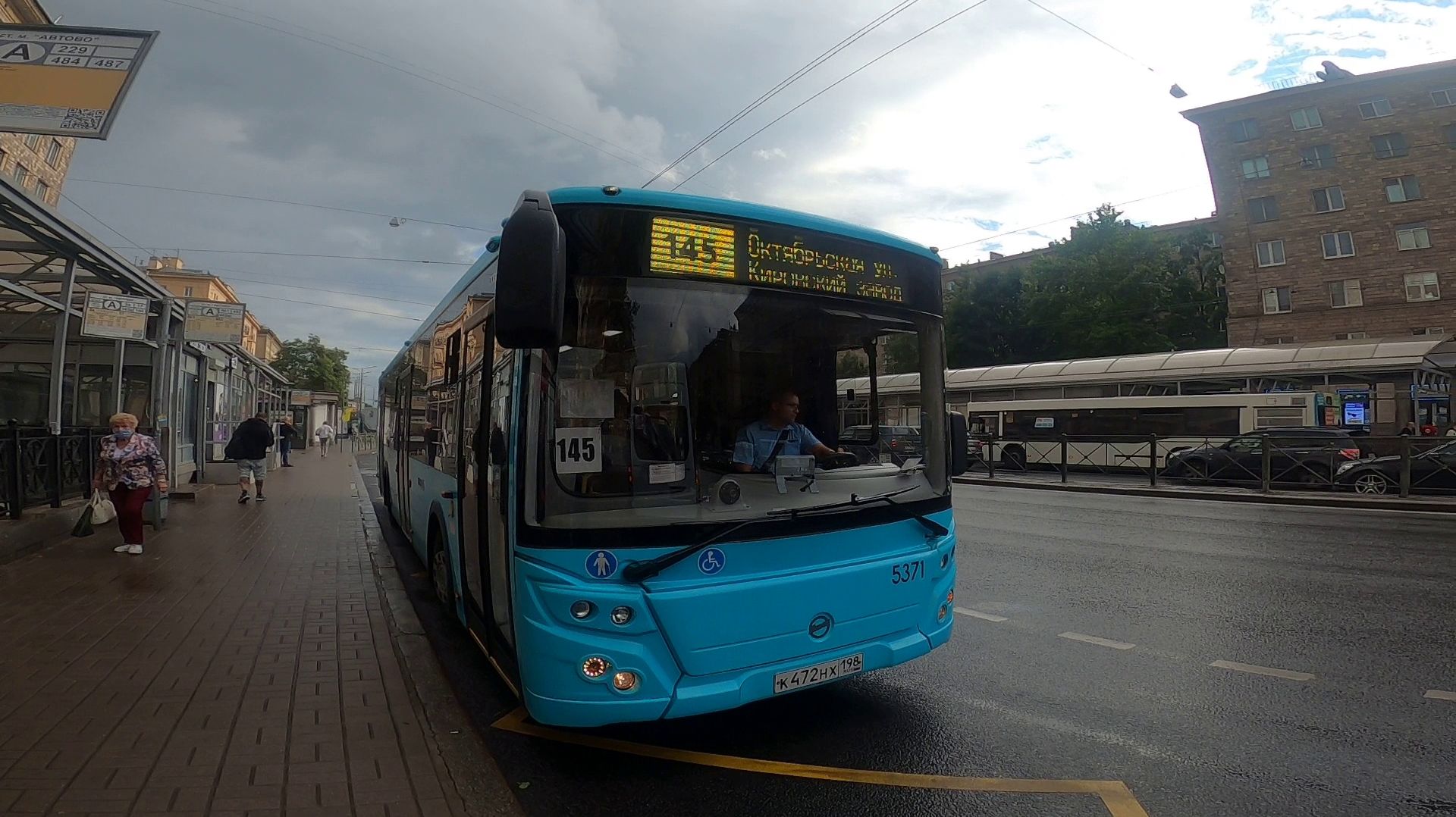 Ост.Авиационная ул. - ост.ст.м.Автово (из окна автобуса), август 2021 года смотреть онлайн