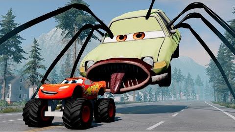 Эпический побег из Молний Маккуина-Пожирателя, Маккуина-Драконожа, Мэтропожирателя _BeamNG.Drive смотреть онлайн