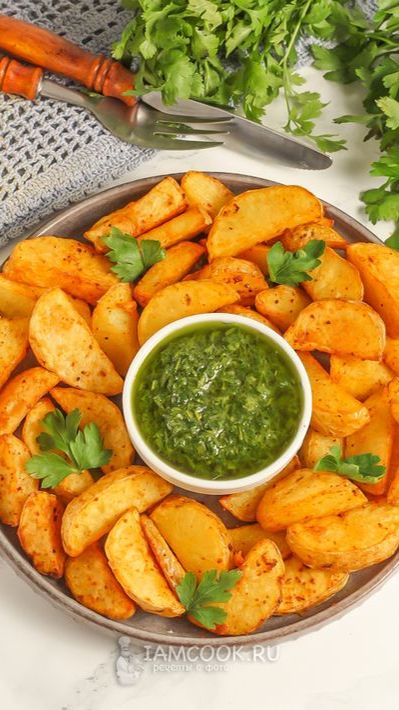 картофель по деревенски во фритюрнице. В описании больше) смотреть онлайн