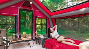 Кемпинг в дорогой и роскошной палатке. Бушкрафт