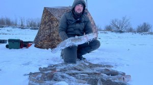 ПЕРВЫЙ ЛЁД НА ОБИ 2025-2026. БЕШЕНЫЙ КЛЁВ НАЛИМА НА ЖЕРЛИЦЫ. РЫБАЛКА С НОЧЁВКОЙ В ПАЛАТКЕ С УЮТОМ.