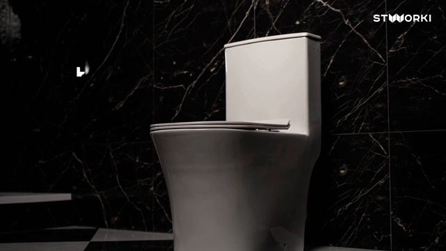 Унитаз-моноблок напольный STWORKI Олланд S01406WH с микролифтом, безободковый, белый смотреть онлайн