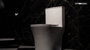 Унитаз-моноблок напольный STWORKI Олланд S01406WH с микролифтом, безободковый, белый