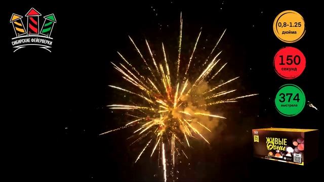 Sb 179  фейерверк Живые огни 0.8 - 1 - 1.25 374 залпа