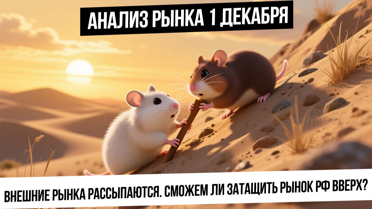 Анализ рынка 1 декабря. Сможем ли вытянуть рынок РФ вверх? Падение крипты! Падение S&P500! смотреть онлайн