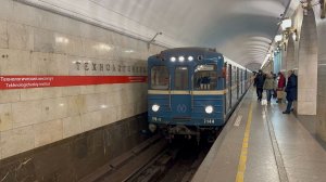 «С обкатки 6 линии!» Метропоезд Ем-501/Ема-502 №600 на ст.м.Технологический институт., ноябрь 2025