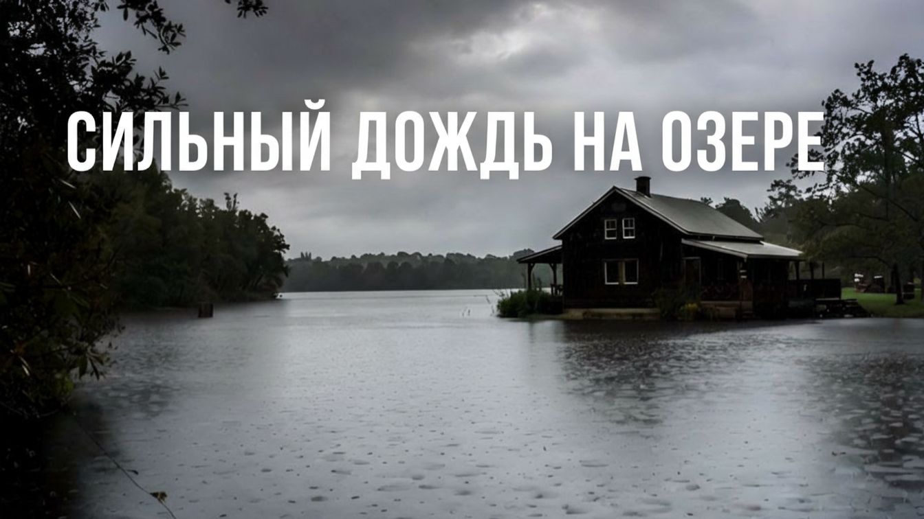 Релакс для сна - Проливной дождь на озере смотреть онлайн