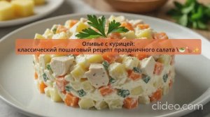 Оливье с курицей: классический пошаговый видео рецепт праздничного салата ✨