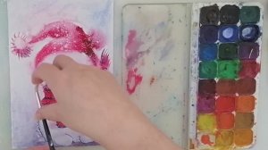 Рисую детской акварелью милого снеговичка.Легко. Бымтро. Красиво.