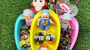 Мультики для девочек про 3 куколки. Пупсики в разноцветных ванночках.  Мультики для детей