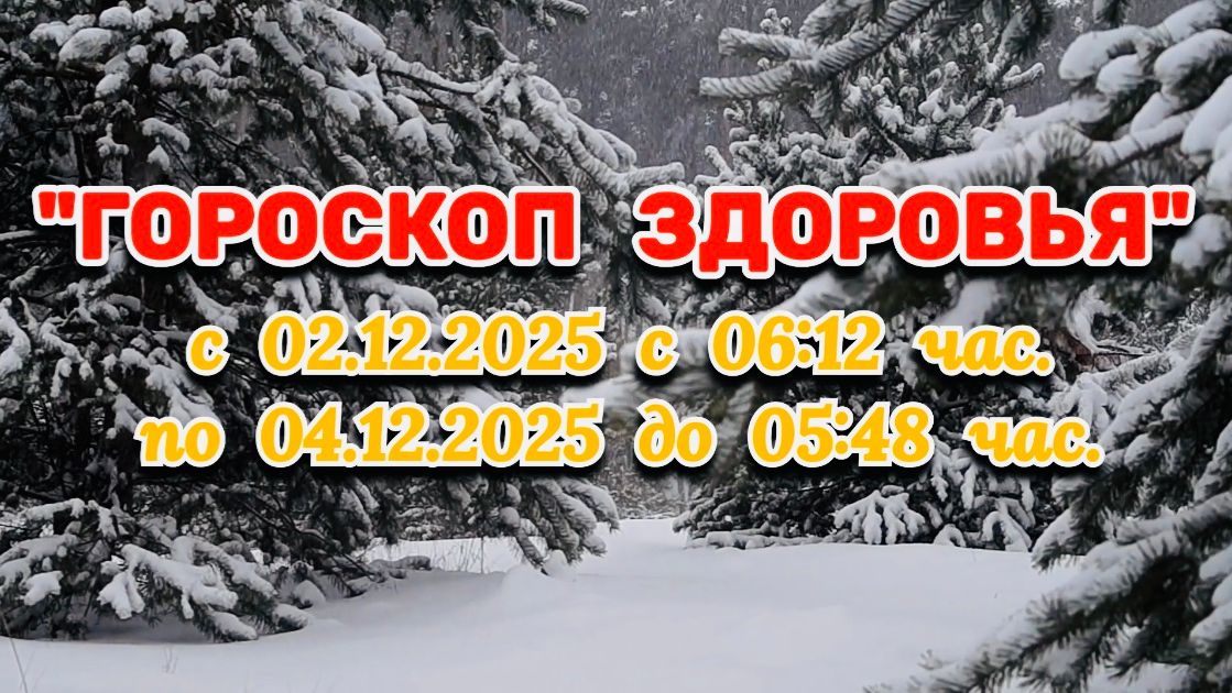 "ГОРОСКОП ЗДОРОВЬЯ со 2 по 4 ДЕКАБРЯ 2025 года"!!!! смотреть онлайн